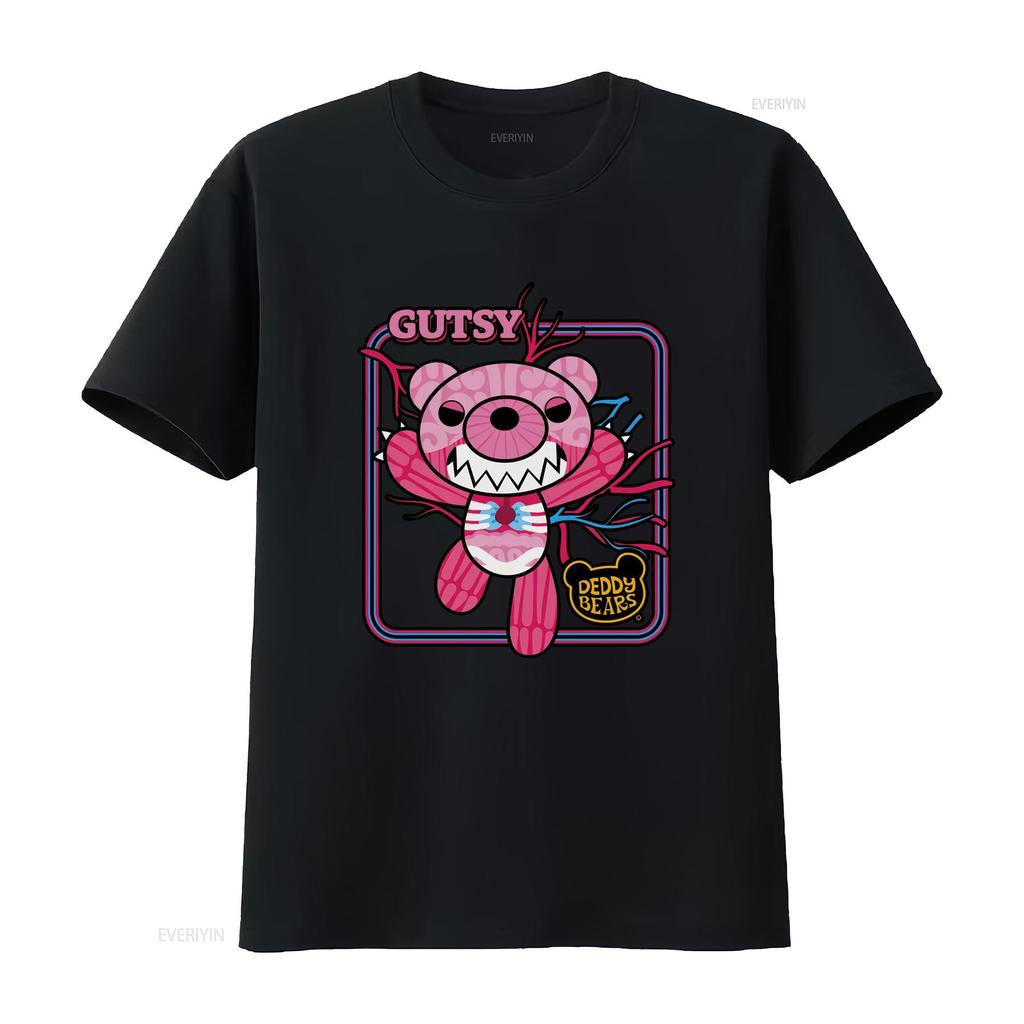 DEDDY BEARS Gutsy Black T Shirt SZ L NWT Vintage Comfortable Homme Top For Everyday Wear Streetwear Graphic Slightly