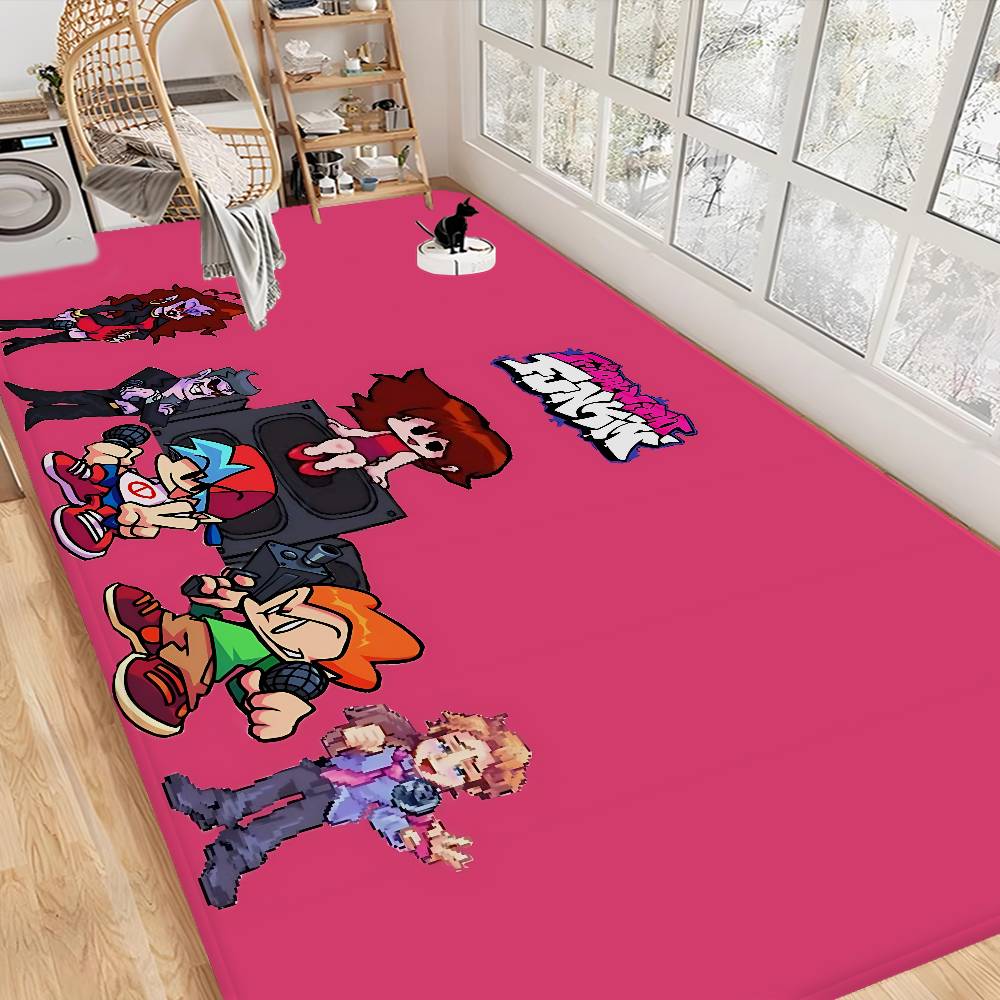 

F-Friday Night Funkin Floor Mat Anti-slip Absorb Water Long Strip Cushion Bedroon Mat Alfombra 50x80cm