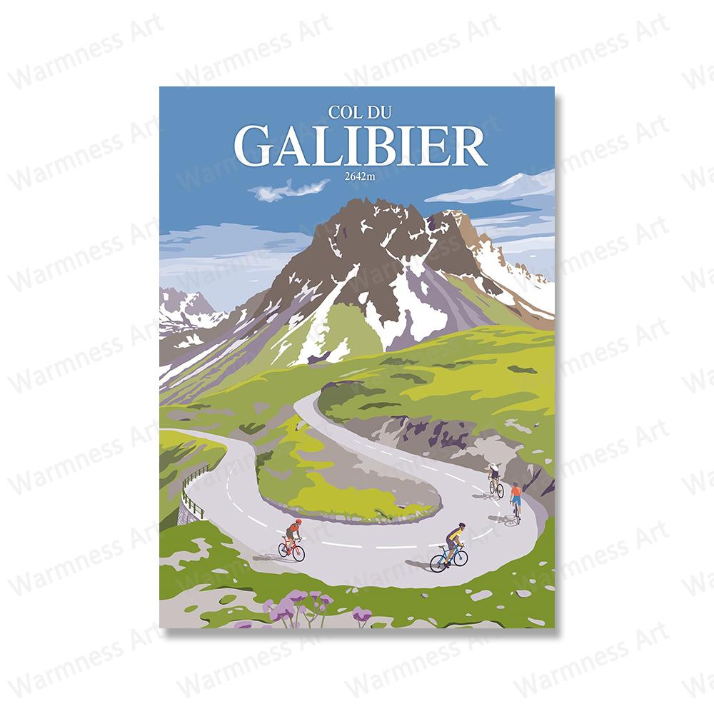Course cycliste mondiale en ville, cyclisme en haute montagne, art mural, peinture sur toile, affiche de sport cycliste, photos pour salon