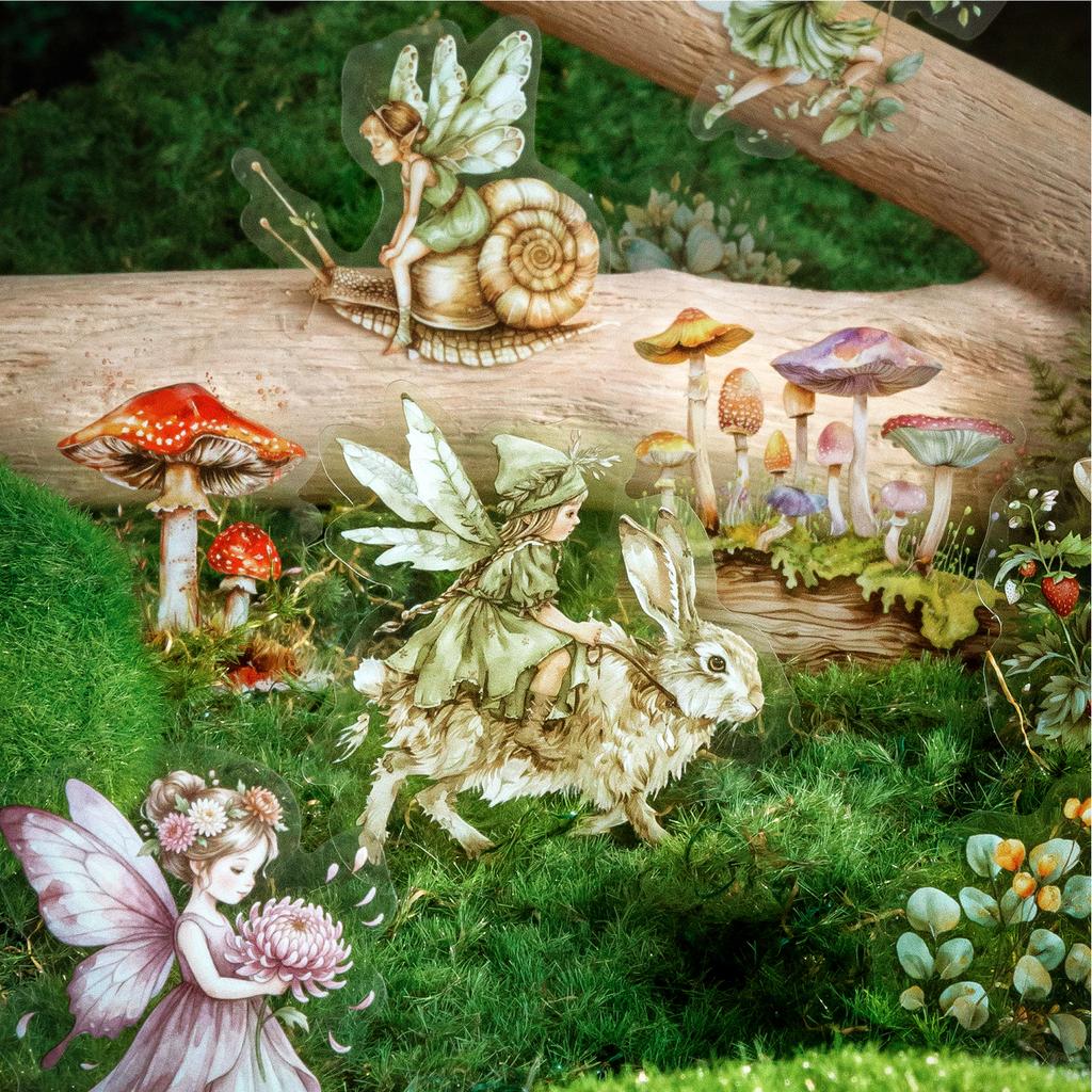 40pcs/pack Kawaii Forest Elf PET Stickers DIY Diary Scrapbook Journal Supplies Aesthetic Stationery Stickers