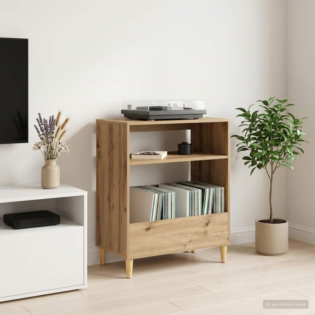 Record Player Stand Artisan Oak 71 x 39.5 x 83 cm