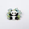 Personalized Cartoon Panda Brooch: Cute Green Bamboo Alloy Pin for Backpack & Clothing Decoration