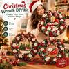 1 Set No Sewing Punch Needle Wreath DIY Kit Pre Cut Shape Holiday Wreath Decoration Kit  Home