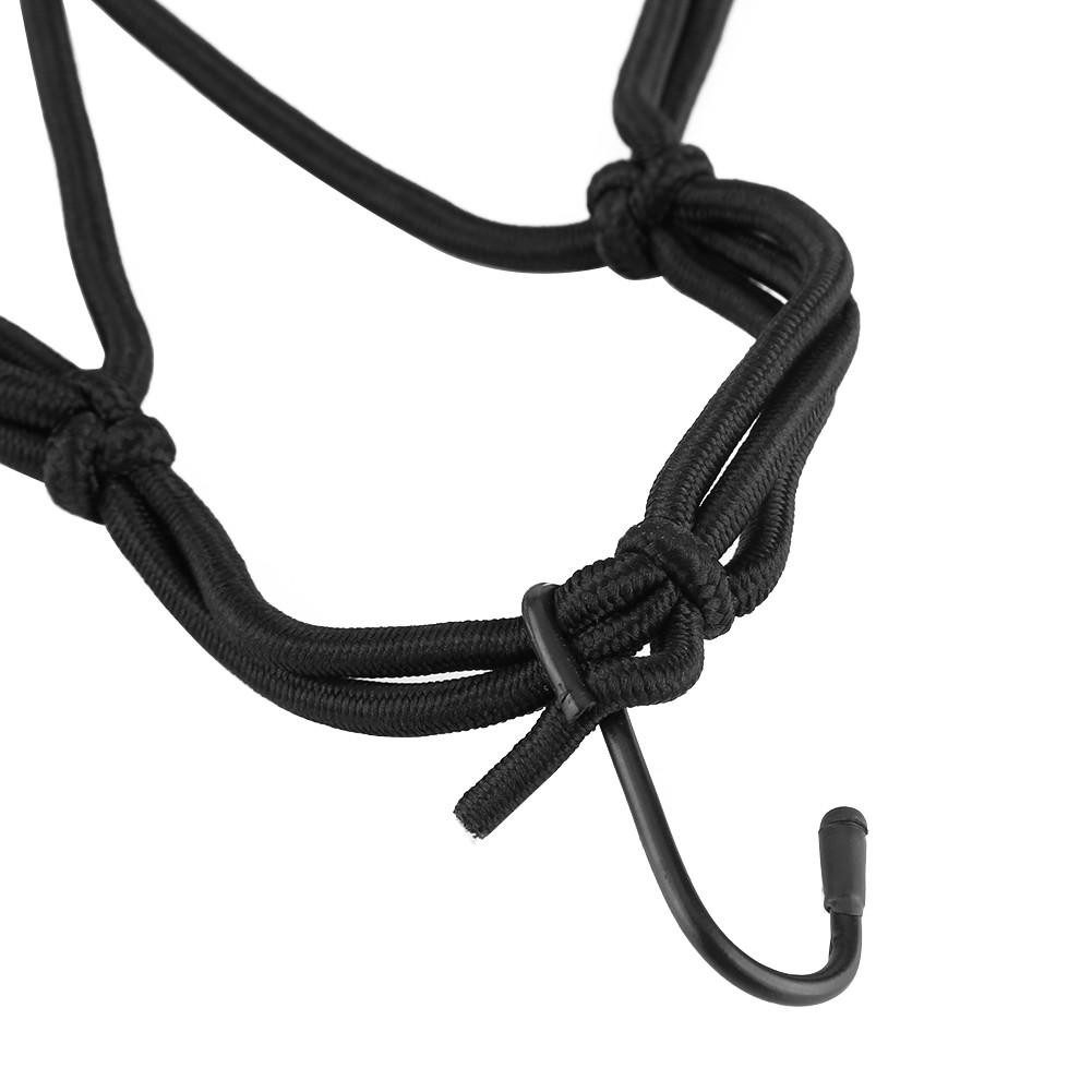 

40 * 40cm 6 Hook Motorcycle Helmet Cargo Luggage Elastic Mesh Web Net Black