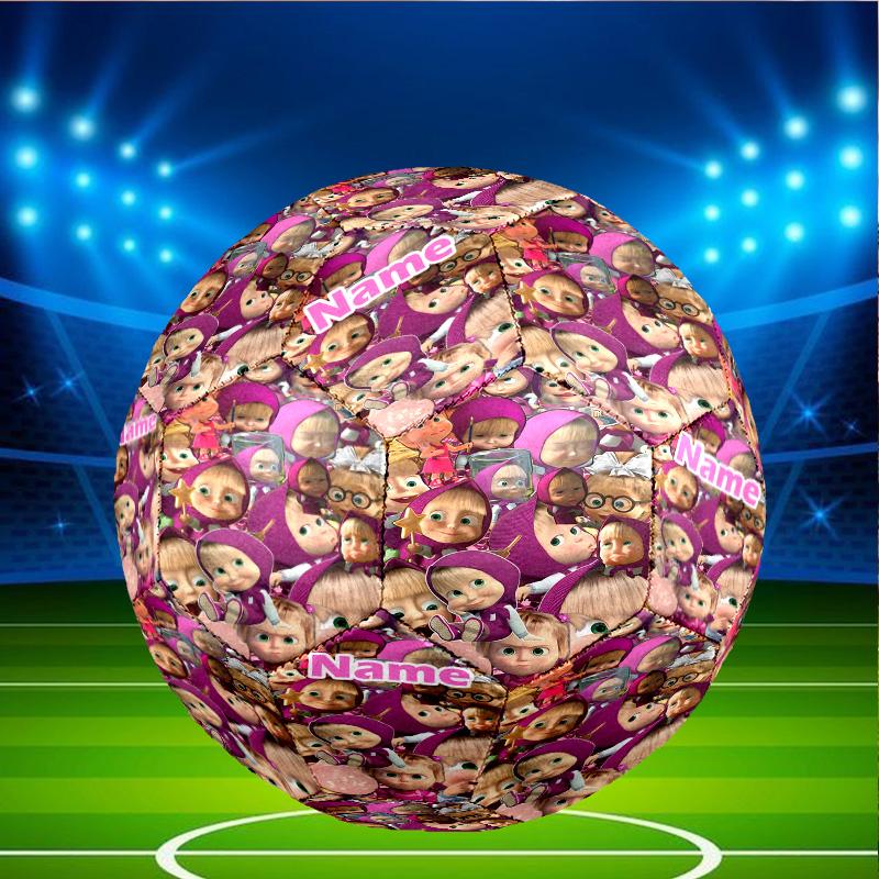 Custom Name Personalized Masha and The Bear-A Print Size 5 Soccer Ball Training & Match Football, for Team, Kicking, Gift for Football Enthusiasts