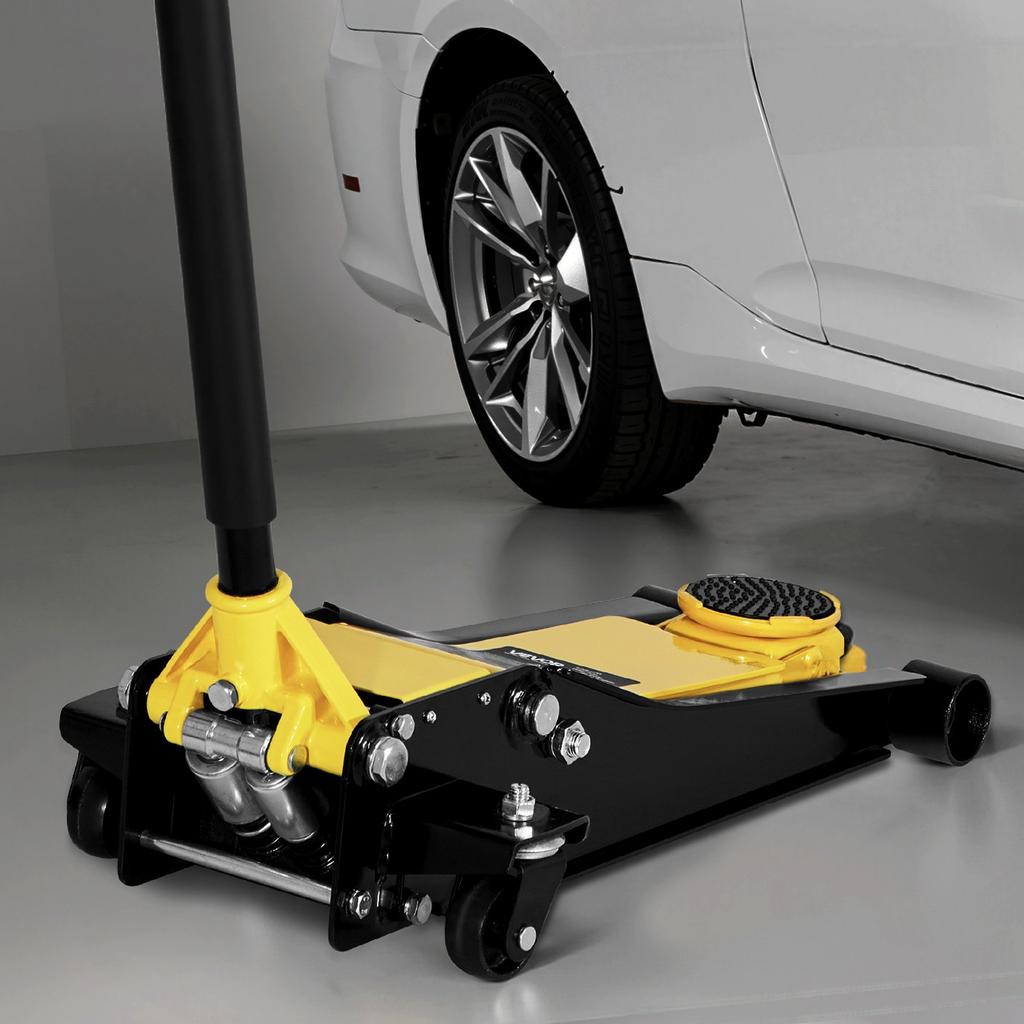 VEVOR Low Profile Floor Jack, Max 2 Ton Capacity, Steel Racing Floor Jack with Dual Pistons Quick Lift Pump
