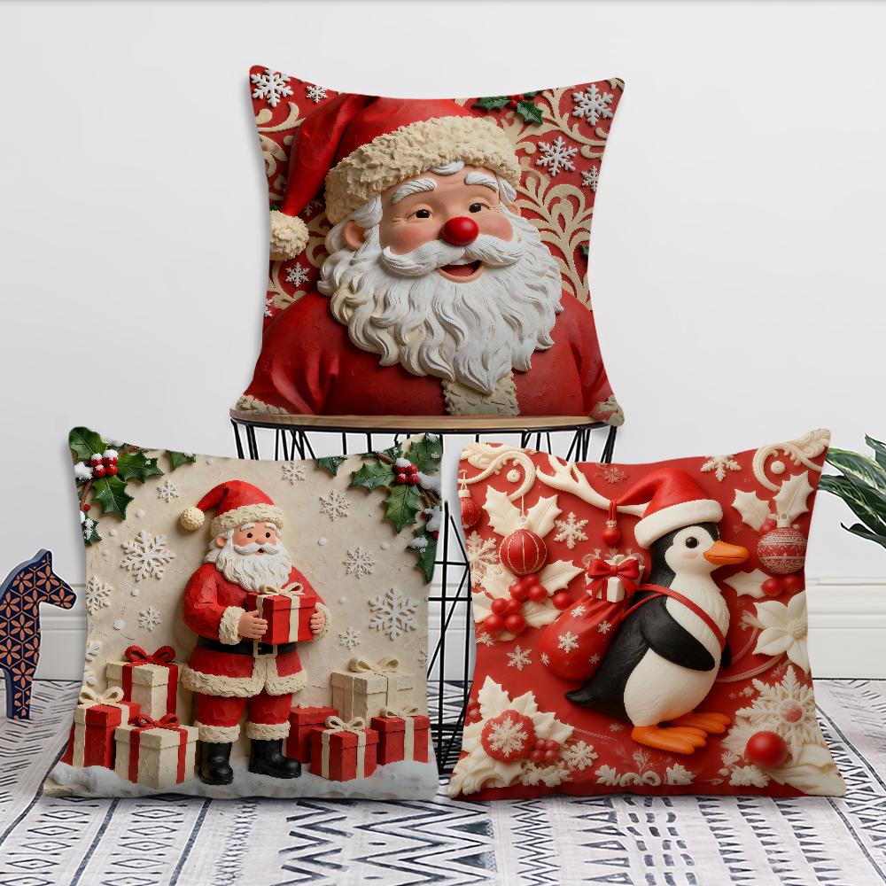 Santa Claus Snowman Cushion Cover Best Home Office Coffee Pillow Sofa Printing Decoration Room Shop Car Nordic Simplicity Hit