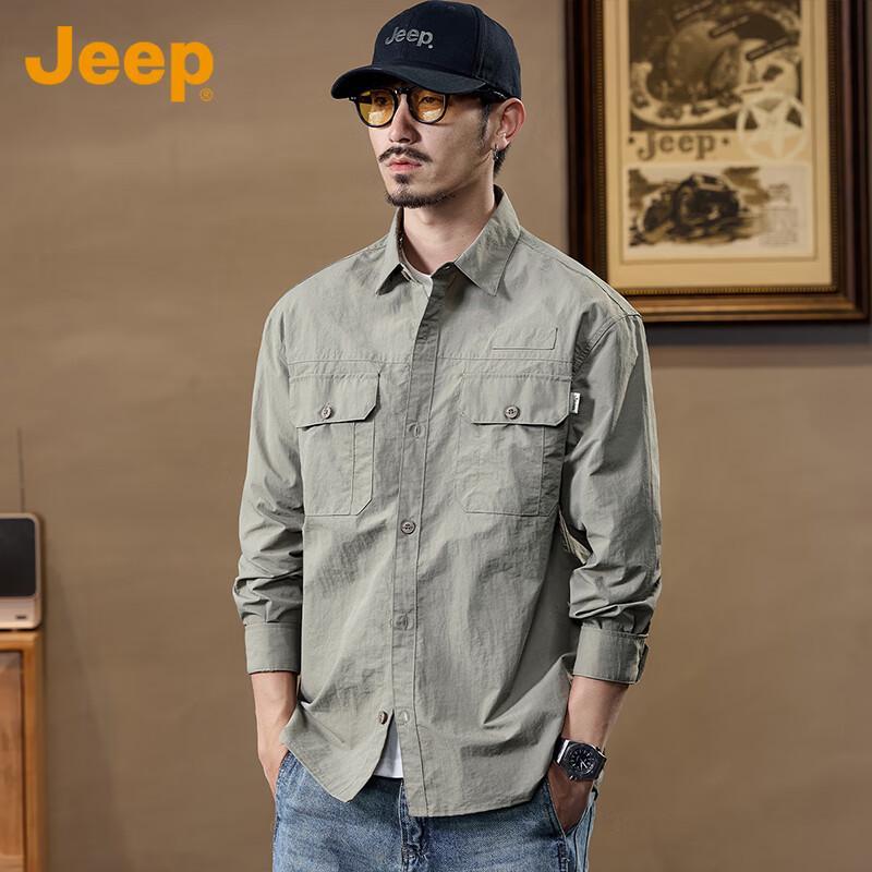 JEEP Men's Loose Fit Long Sleeve Casual Shirt