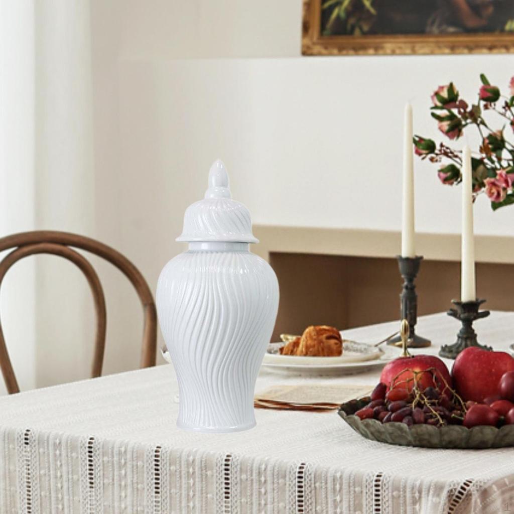 -Ingwertopf, Porzellanvase mit Deckel, multifunktionale dekorative Blumenvase für Sammler