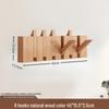 Solid Wood Wall-Mounted Piano Key Coat & Hat Rack - Punch-Free Storage Solution for Bedroom, Entrance, or Hallway.