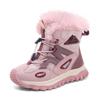Children's Winter Mid-Calf Snow Boots, Thick Velvet-Lined Cold-Resistant Leather for Boys & Girls