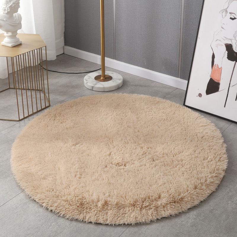 Rainbow Fluffy Round Rug Carpets Living Room Cute Decor Kids Room Plush Rugs for Bedroom Nursery Soft Children Room Hairy Mats