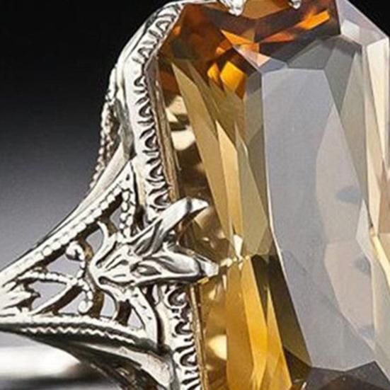 Verlobungsring ausgehöhlt geschnitzt Zirkonia Schmuck Galvanik geometrische Fingerring für