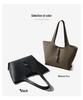 2024 Genuine Leather Women's Large Capacity Tote & Shoulder Handbag for Work - Cowhide, Autumn Collection