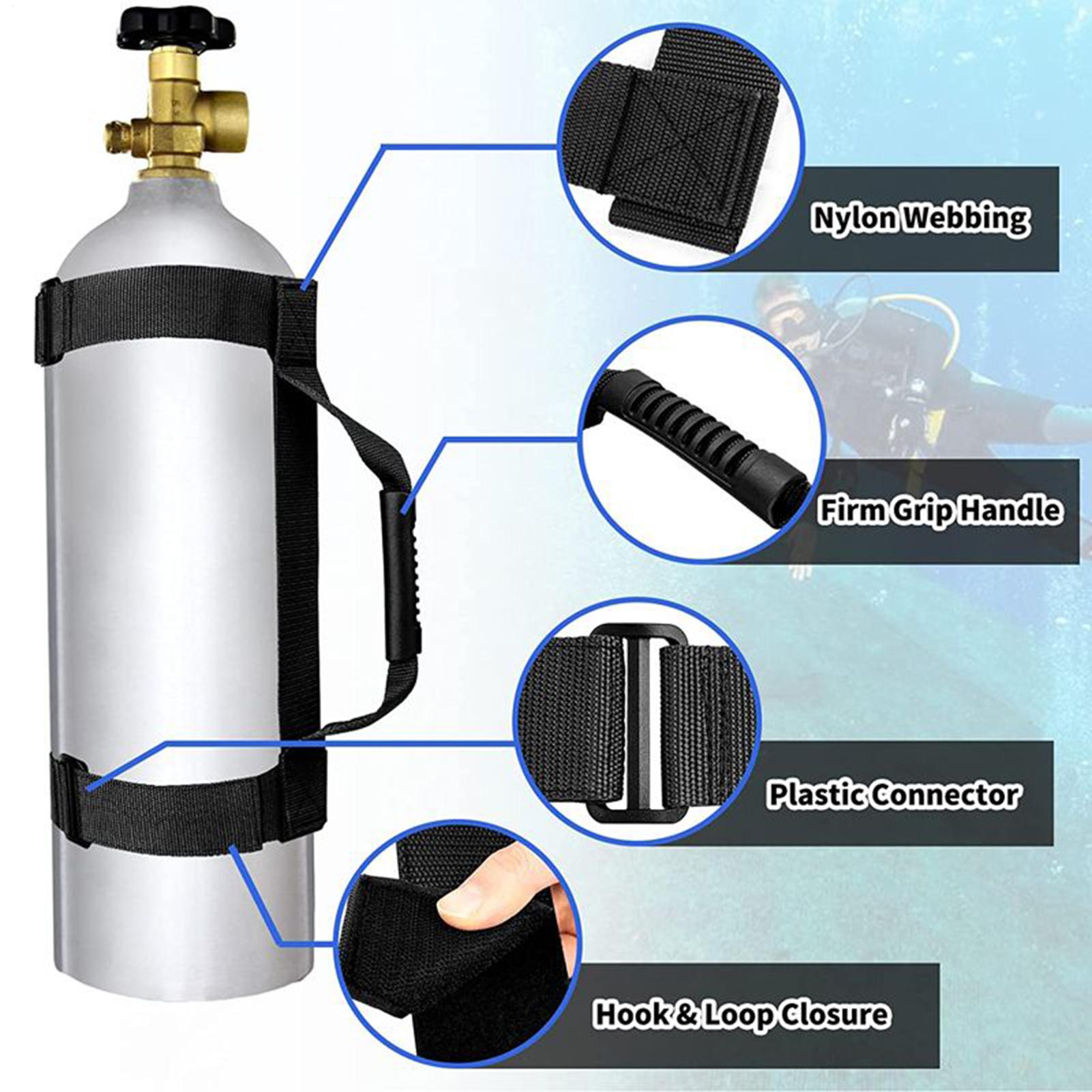 Scuba Diving Dive Tank Air Cylinder Bottle Transport Carry Strap Carrier Holder with Handle and Shoulder Strap Easy Attach CN