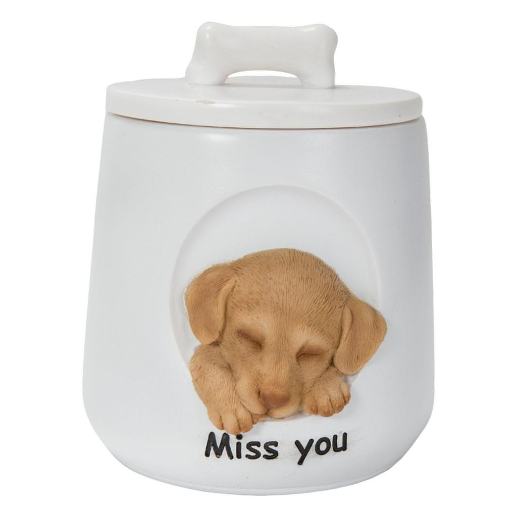 Ubia Memorial Case 8 x 8 x Doll Animal Garden Cute H20469 "Miss you" Labrador, 9.5 cm, Figurine, Ornament, Decoration, Realistic, Dog,