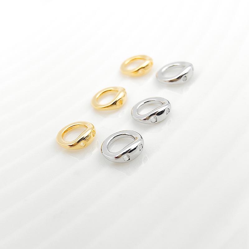 Gilded Double-Hole Jump Ring for DIY Jewelry - Strong Color Retention, Ideal for Pearl Bracelets & Necklaces.