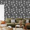 Wallpaper Black and White Flowers Graphite and Gray for Living Room and Bedroom 50x1000