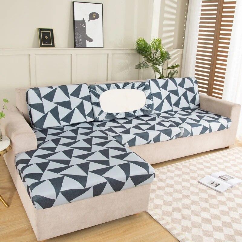 New Floral Printed Stretch Sofa Seat Cushion Cover Backrest Cover Protector for Couch Sofa Cover L Shape Chaselong Slipcovers