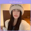 Woolen Beanie Hat For Women Thick Knitted Cap With Windproof Design For Fall And Winter