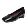 Square head flat shoes women's elegant shallow mouth single shoes simple temperament low heel commuting one pedal