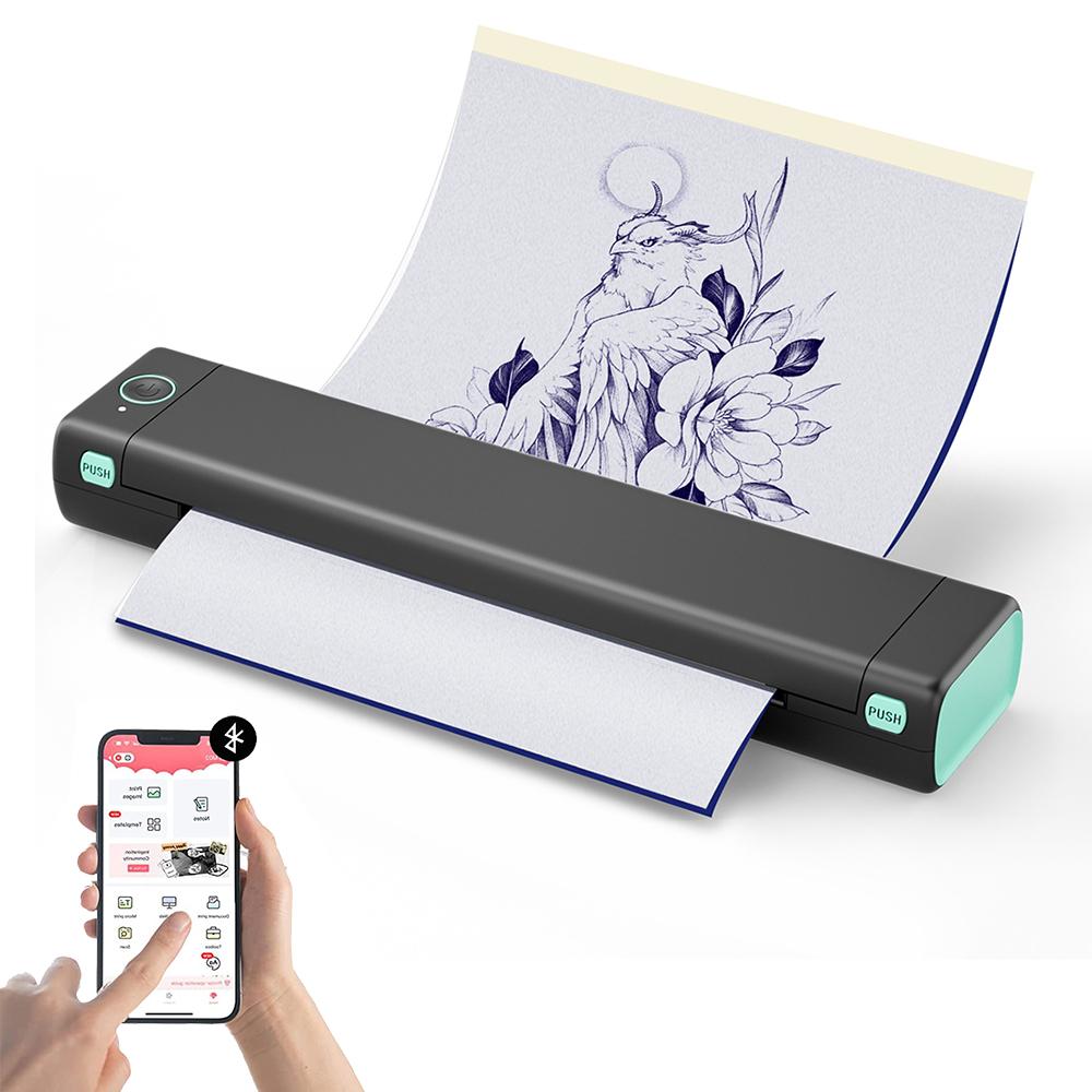 Wireless Tattoo Template Printer, Thermal Transfer Tattoo Machine Supports Tattoo Transfer Paper Template Printer