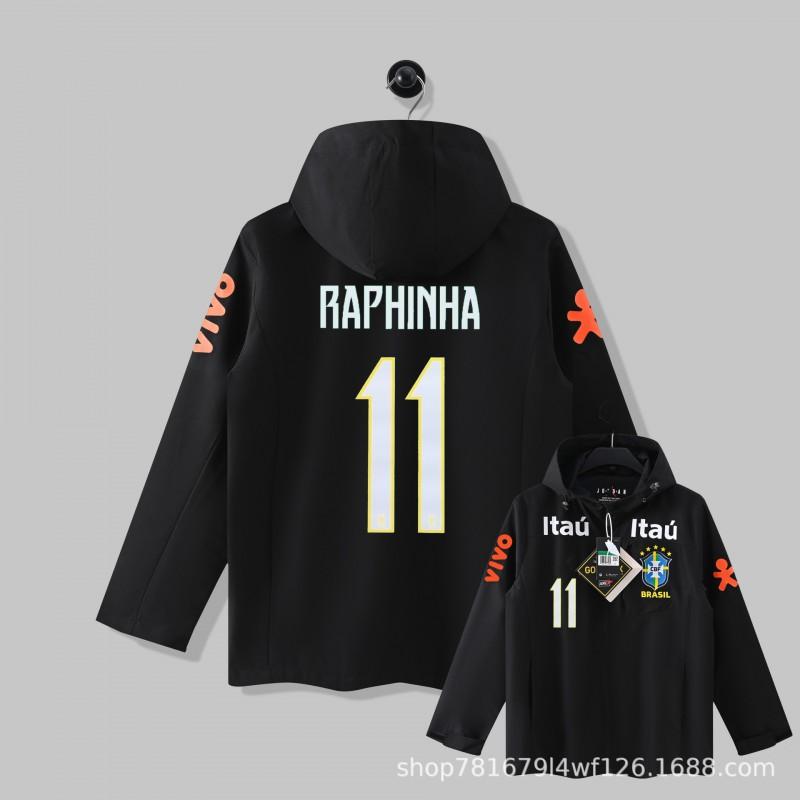 Brazil National Team Football Jacket Men Women Thin Windproof Waterproof Training Top
