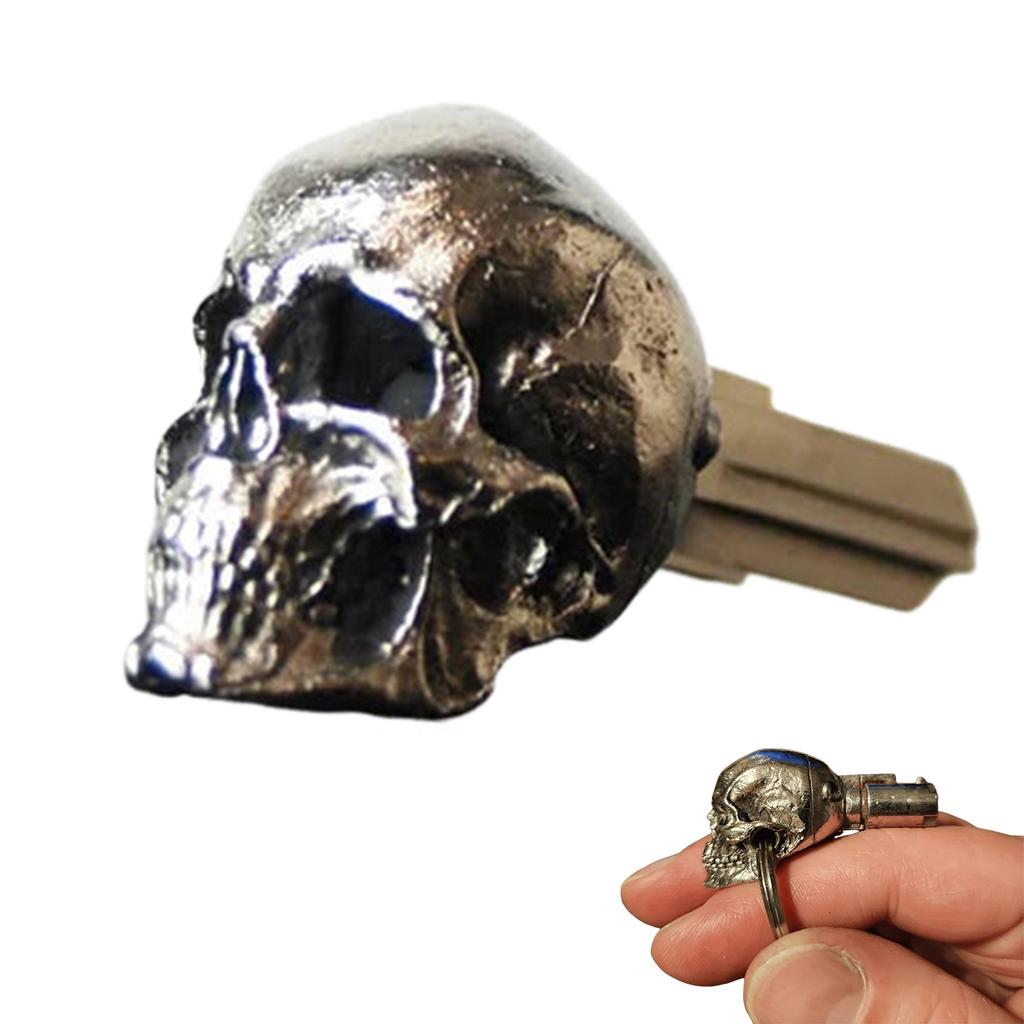 Accessorio Portachiavi Testa di Teschio in Metallo Copritastiera Universale Modificato per Moto per la Maggior Parte delle Chiavi