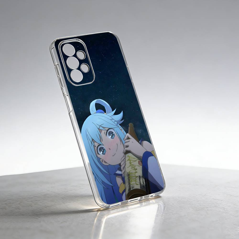 A-Aqua Anime KonoSubaS-S Phone Case Transparent Silicone Soft For Samsung S25,S24,S21,S22,S23,S30,Ultra,S20,Plus,Fe