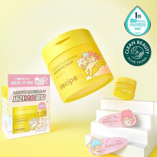 iRECIPEx Little Twin Star Ceramide Yuzu Healing Cleansing Balm 135ml (+10ml + hairpin)