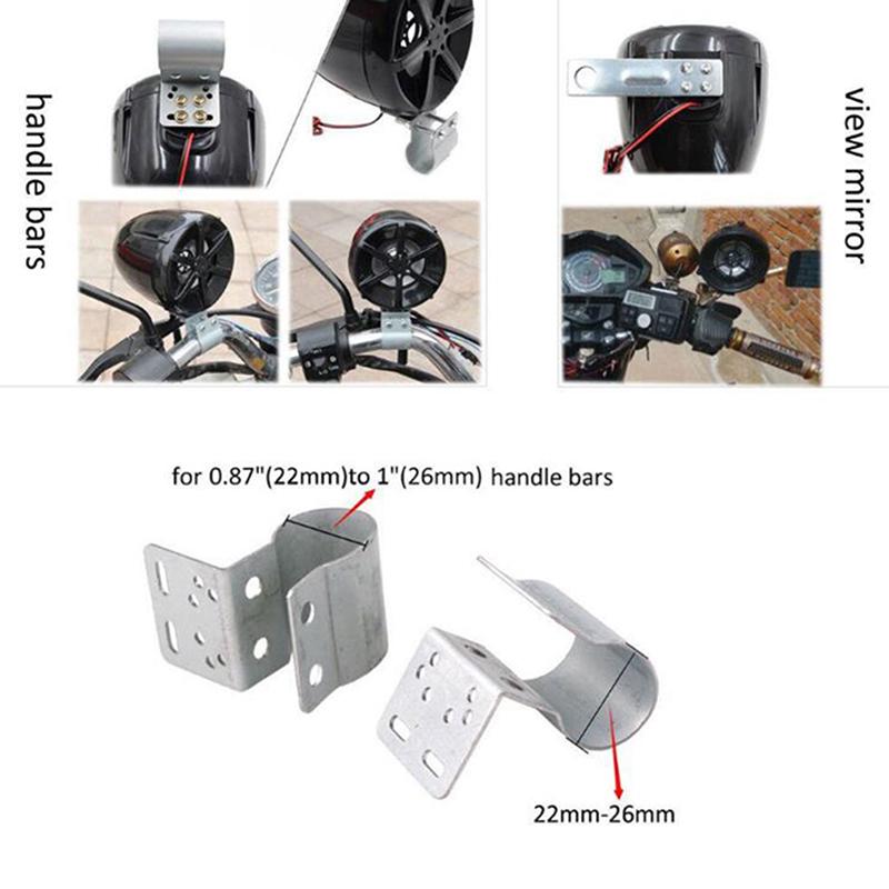 12V For Motorcycle Motorbike Audio Fm Radio Mp3 Atv Stereo Speakers Sound System