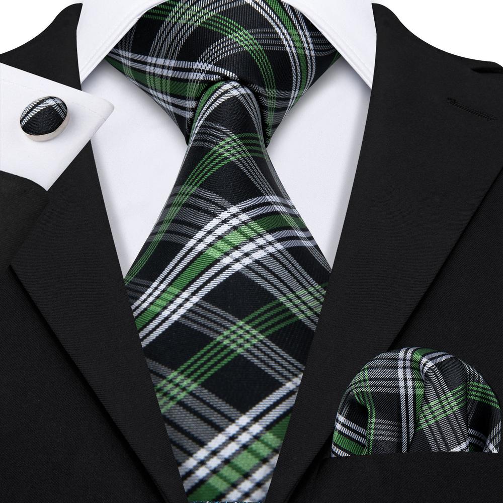 Hi-Tie Designer Mens Tie Luxury Handmade Geometric Necktie Silk Woven Tie Set For Men Business Wedding Neck Tie Square Cufflinks