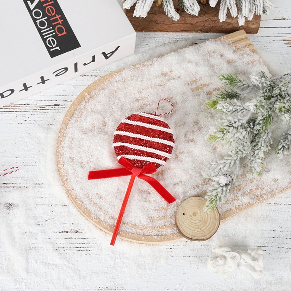 New Pink Christmas Tree Ornaments Shatterproof Foam Candy Crutch Xmas Tree Hangings Pendant Xmas Decorations DIY Christmas Ball