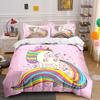 Dreamy Unicorn With Rainbow Printed Duvet Cover Set1 Duvet Cover+2 Pillowcasemulti Size Bedroom Bedding Decor Luxury Gifts