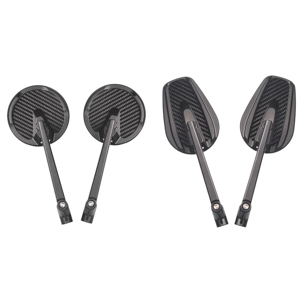 Rearview Mirrors Modification Accessories Fits M8 M10 Screws Carbon Fiber Mirrors Left and Right for Scooters Motorcycle