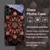 Vintage Mandala Lotusblumenmuster Gehärtetes Glas Handyhülle für Samsung Galaxy S25 Ultra S24 S23 Plus S22 S21 S20 FE 5G Cover