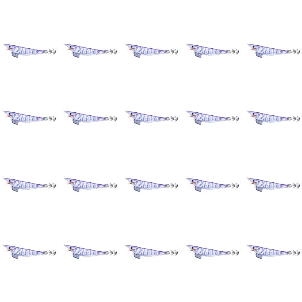 Fishing Wood Shrimp Luminous Squid Hook Octopus Artificial Bait Seawater Fishing Bait Cuttlefish Lure for Night Fishing Freshwat