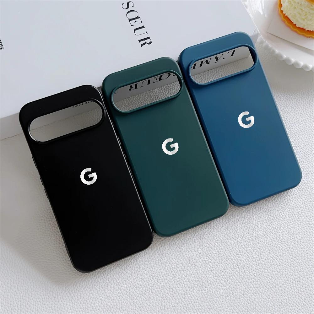 Flytende silikon ensfarget mykt telefondeksel for Google Pixel 10 9 Pro XL 9 8 7 6 A Trådløs lader Støtsikker Beskytt Bakdeksel