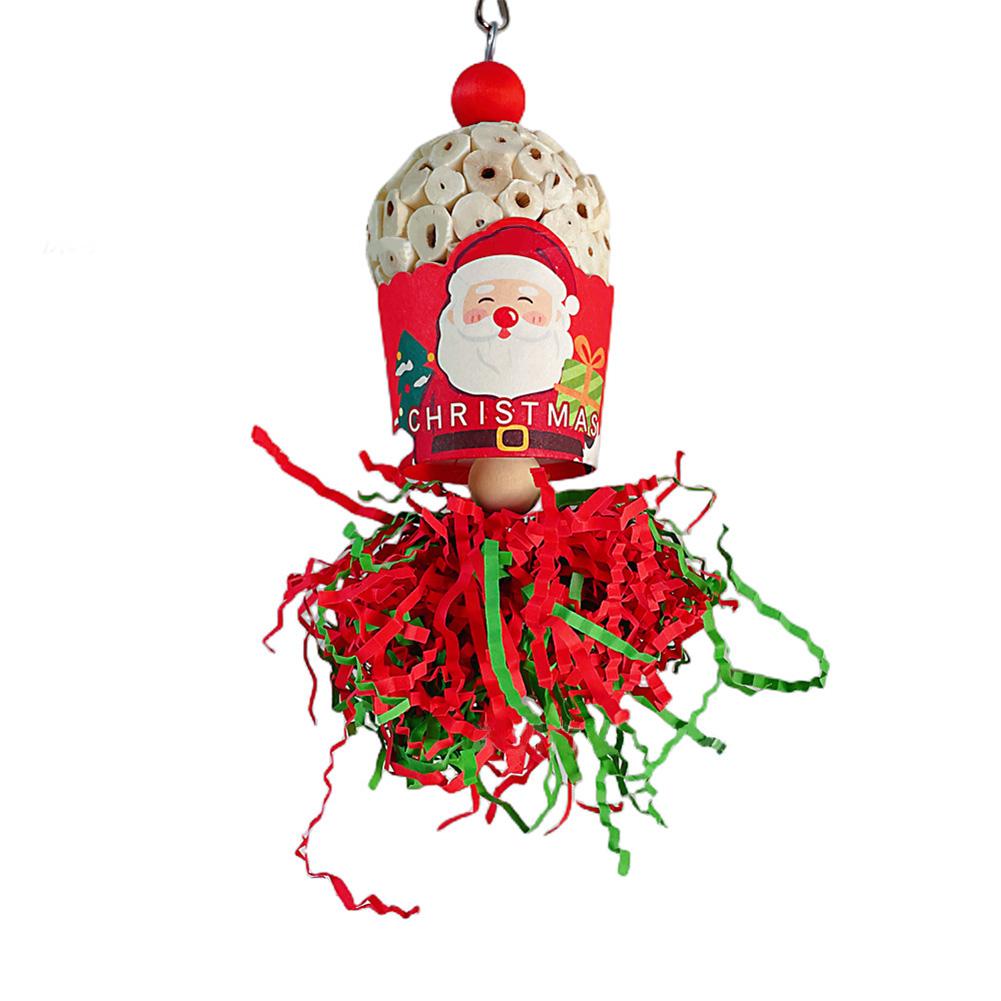 22cm Christmas Pet Hanging Chewing Toys With Bells Sola Balls Anxiety Relief Cage Accessories For Teeth Grinding Care