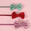 2Pcs/Set Creative Pet Sequin Bow Tie Adjustable Pet Crown Collar Pet Headpiece  Pet birthday Costume