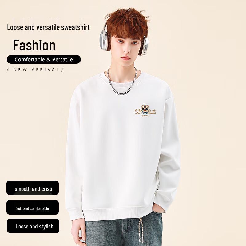 Baleno Men's Fleece-Lined Lion Dance Graphic Pullover Sweatshirt