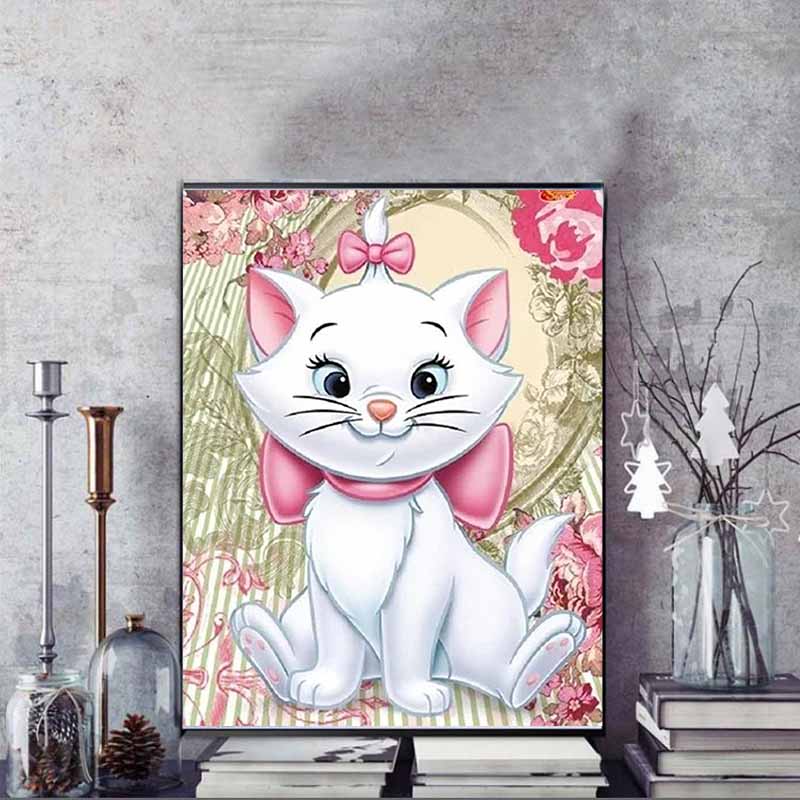 Disney Diamond Painting The Adventures of The Cat Mary Theme Illustration 5D Cross Stitch Hanging Print 5D Puzzle Mosaic Embroidery Home Decor