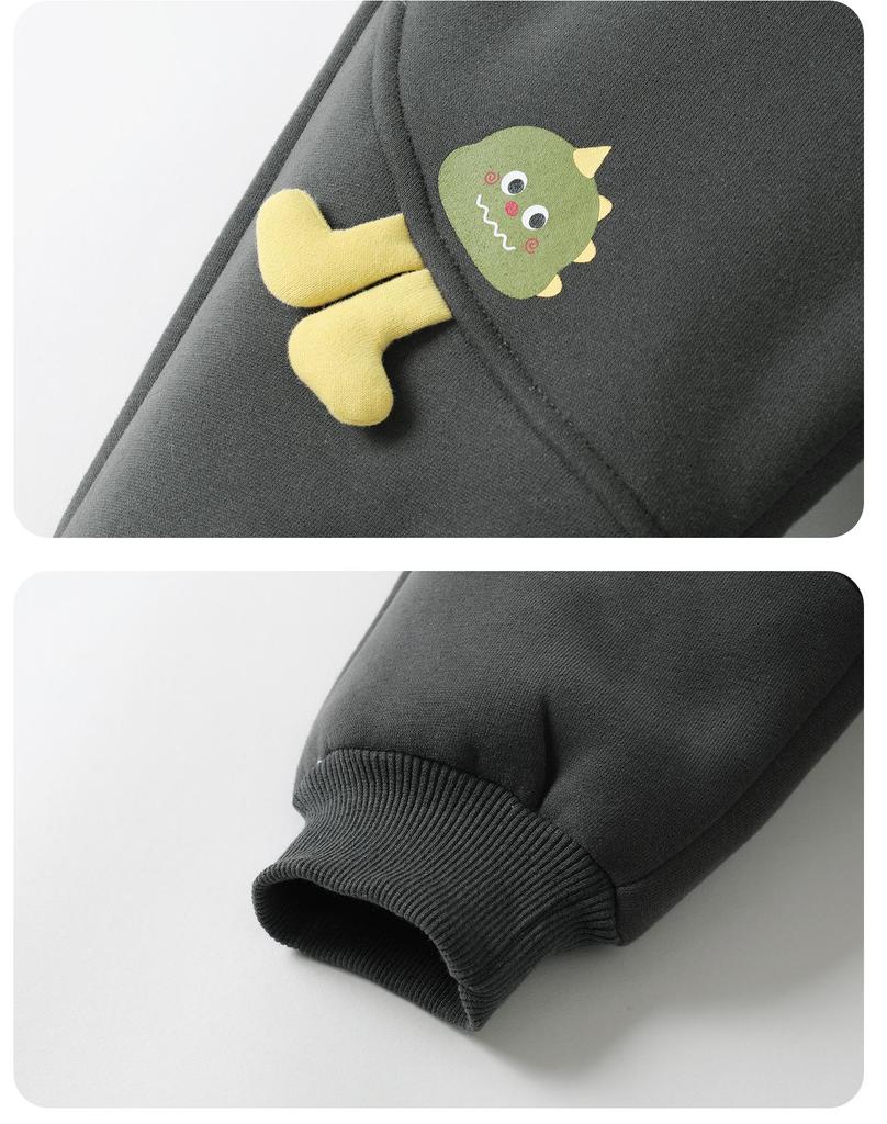 Kaka Panda Kids' Fleece-Lined Winter Pants: Warm Cotton Trousers for Boys, Girls, and Toddlers.