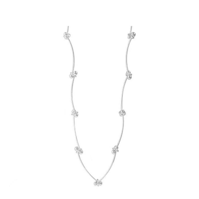 Original Ins Design S925 Sterling Silber Halskette Handgemachte Nähen Runde Perle Halskette Persönlichkeit Alles Schlüsselbein Kette Weibliche