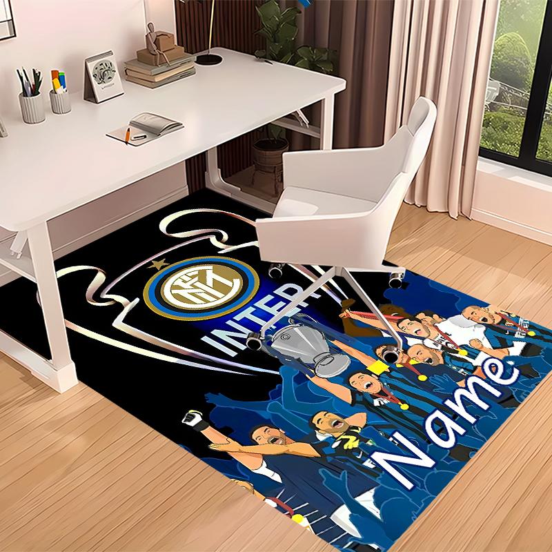 Custom Personalization Inter Milan Print Area Rug - Soft, Washable Non-Slip Indoor Mat,Living Room,Home&Office Decorative Rug