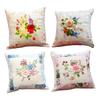 Embroidery Pillow Covers Kit Sewing Craft Floral Pattern for Wedding Bedroom Option 1