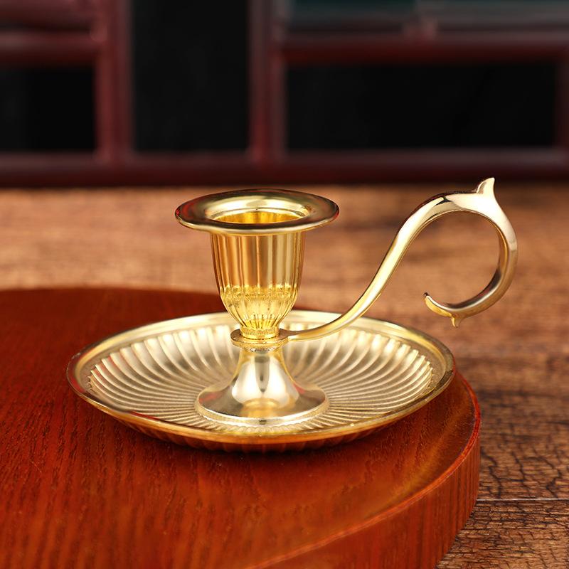 European Style Handheld Candlestick Holder Vintage Table Candle Stick Holder for Party Wedding Christmas Table Home Decor