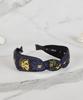 Maia Flower Jacquard Hairband - Knot Type Navy