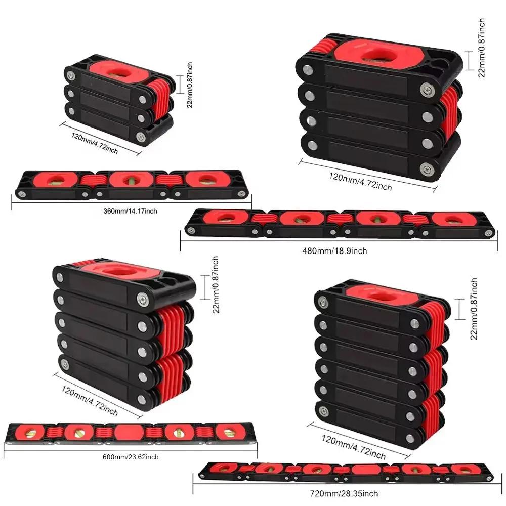 High Precision Folding Horizontal Ruler Multi-angle Folding Extend Magnetic Level Meter Practical Durable Foldable Protractor