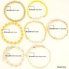7 Pcs Yellow Daisy Flower Chain Bracelet Set Vintage Gold Color Pendant Beaded Bracelets Bohemian Delicate Handcrafted Jewelry